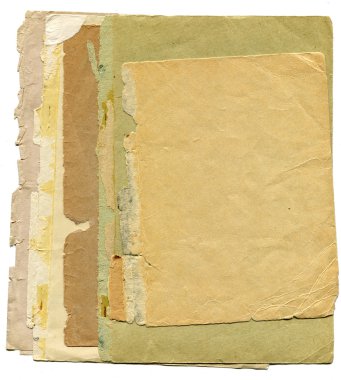 Stack of yellowed paper clipart