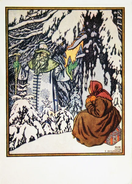 Tale Jack Frost - an illustration Bilibin — Stock Photo, Image