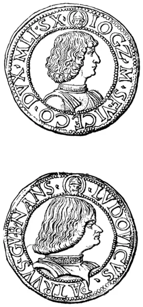 Testoni of Gian Galeazzo Sforza Duke of Milan, 1481 - 1494 — Stock Photo, Image