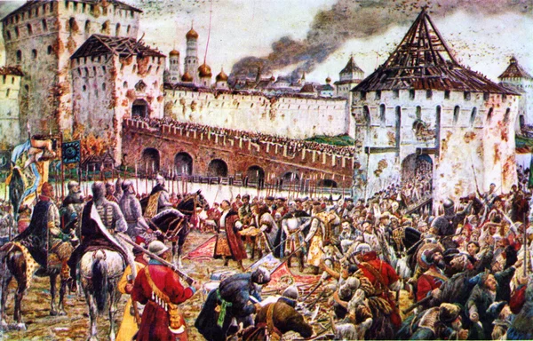 The Poles surrender the Moscow Kremlin to Prince Pozharsky in 16 — Stock Photo, Image