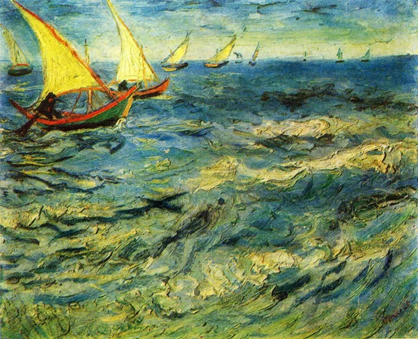Vincent van gogh - de zee op saint-marie — Stockfoto