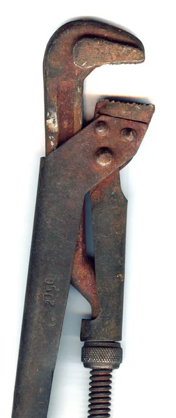 Chave de tubo ajustável de metal vintage — Fotografia de Stock