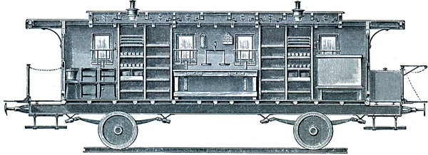 Militära sanitet. vagn kök, part värd tabell — Stockfoto