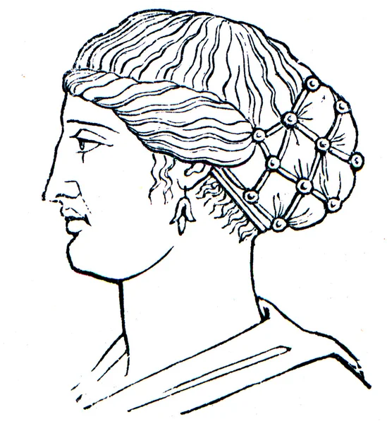 Kvinnors frisyr, antikens Grekland — Stockfoto