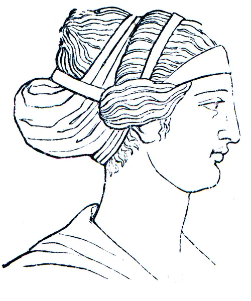 Coupe de cheveux femme, Grèce antique — Photo