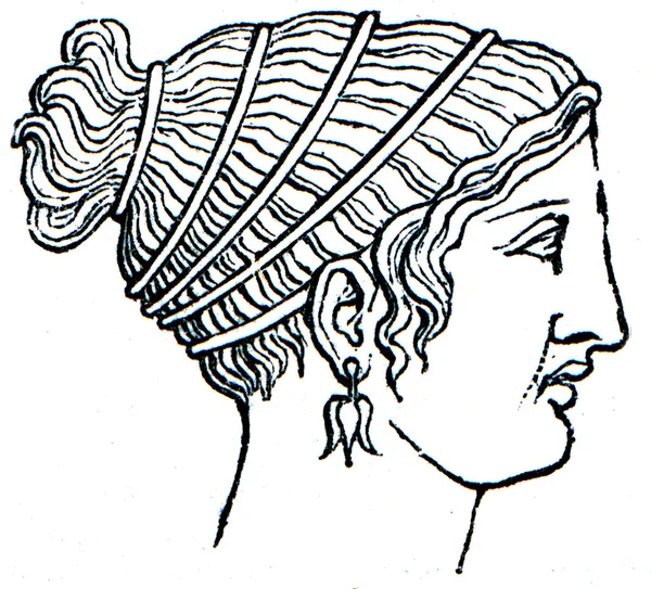 Damskie fryzury, starożytnej Grecji — Stockfoto