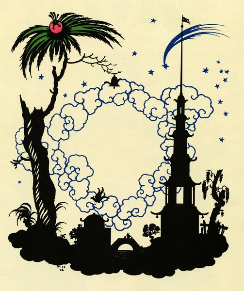 Пальма и башня — стоковое фото