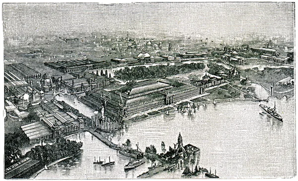 Au-dessus de l'exposition internationale de Chicago, 1893 — Photo