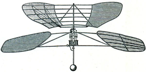 空中应用装置的 forlanini，1878 — 图库照片