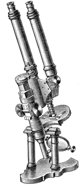 Lornetki mikroskopem przez nashet — Zdjęcie stockowe