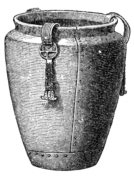 Bronze cauldron, Halstatt tomb, Austria — Stock Photo, Image