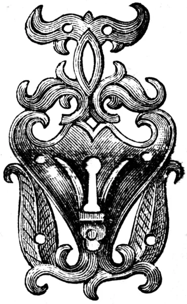 Zierdeckel am Schlüsselloch, Deutschland, 16. Jahrhundert — Stockfoto