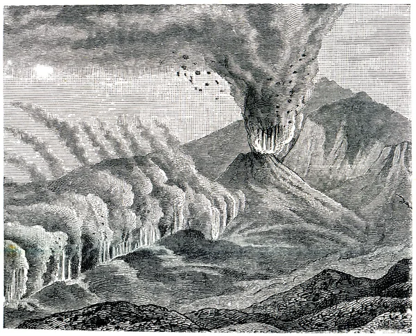 Uitbarsting van de kant van de krater van de vulkaan etna — Stockfoto