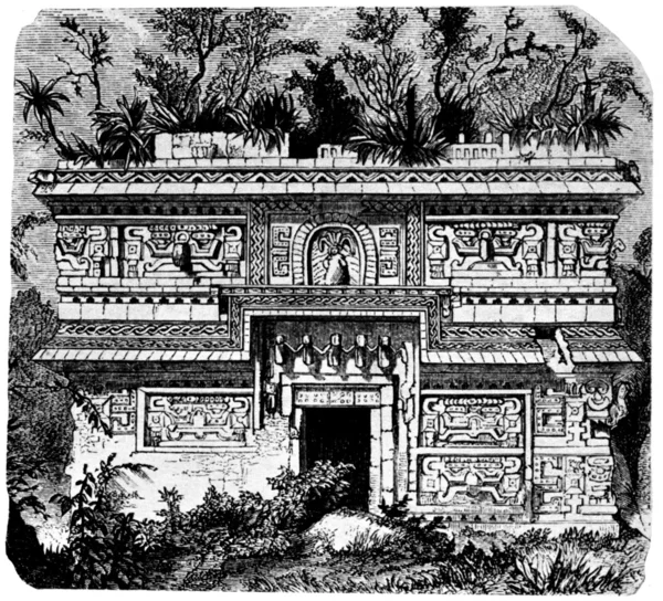Fasada świątyni w miasto chichen itza na Jukatan — Zdjęcie stockowe