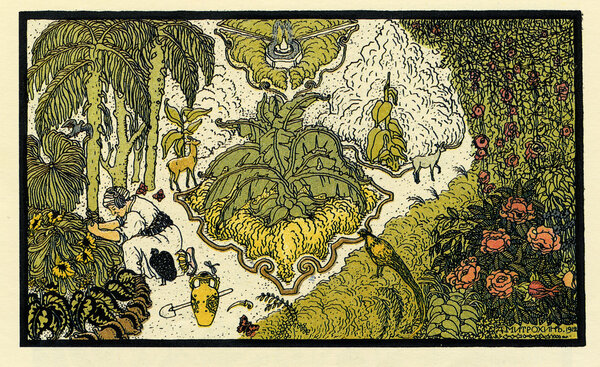 Gardener working in the palace garden