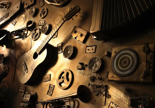 stock image Vintage instruments and equipment on the wall