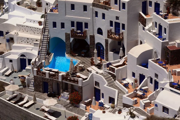 Hotel auf der Insel Santorini — Stockfoto