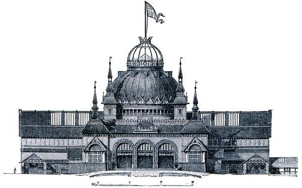 Huvudbyggnaden på den internationella utställningen i Köpenhamn, 188 — Stockfoto