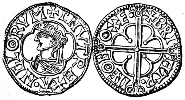 Penny of Danuta king of England, Oxford, 1014 - 1036 — Stock Photo, Image