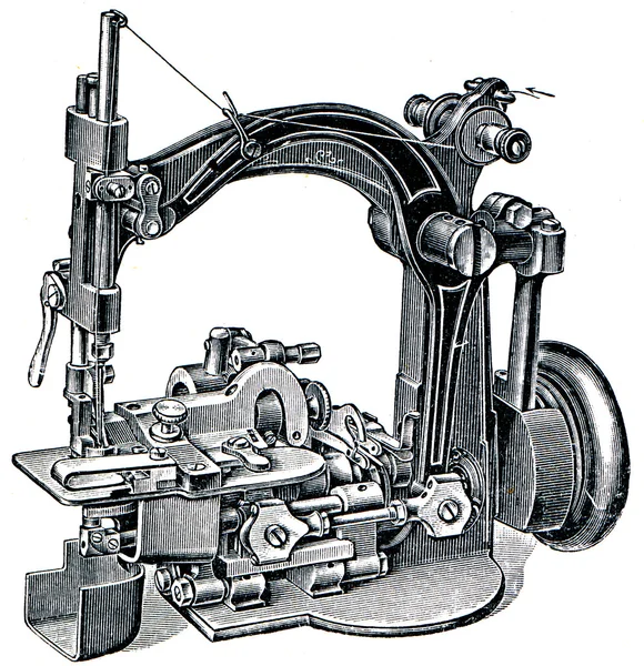 Sewing machine to stitch shapes — Stock Photo, Image