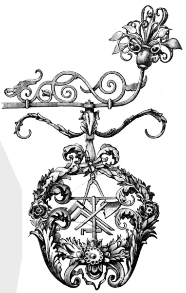 Znak gildii, Niemcy, XVIII wieku — Zdjęcie stockowe