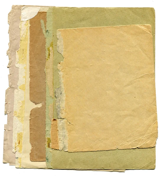 泛黄的纸叠 — 图库照片