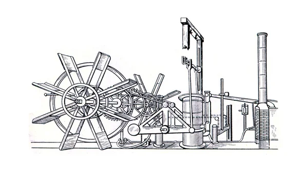 Motor de barco a vapor por Robert Fulton, Claremont — Fotografia de Stock