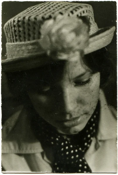 Portrét ženy, černobílé — Stock fotografie