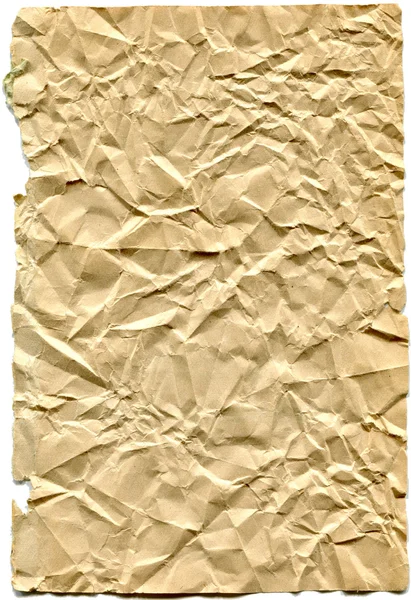 Морщинистая старая желтая бумага — стоковое фото