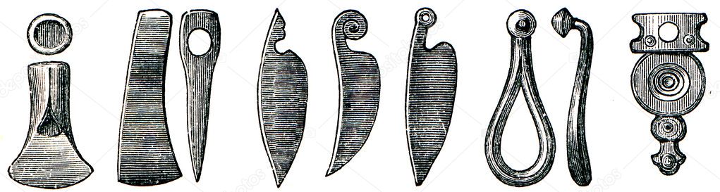 Iron axes, knives and hooks, Marihn, Mecklenburg-Vorpommern, Ger