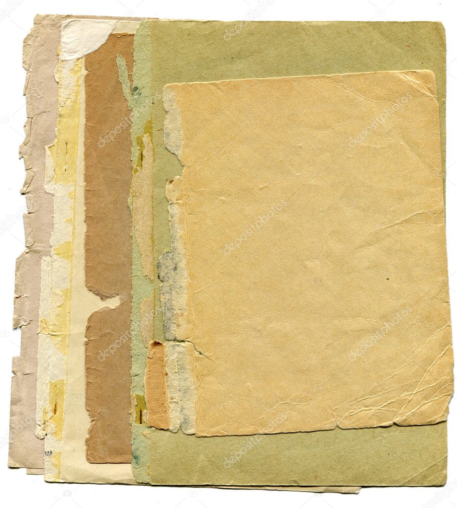 Stack of yellowed paper