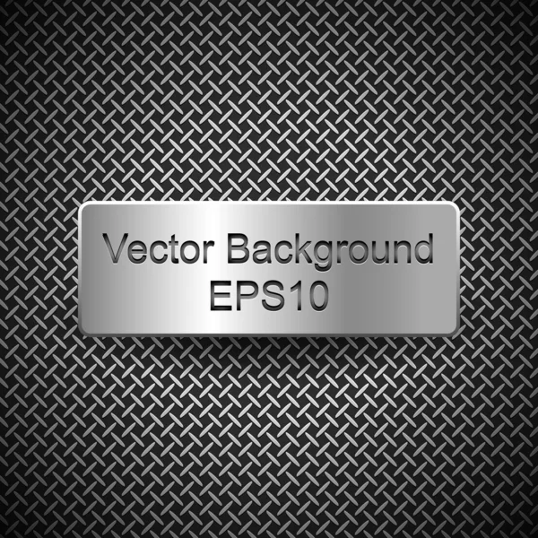 Placa sobre fondo metálico — Vector de stock