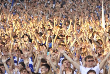 FC Dynamo Kyiv team supporters show their support clipart