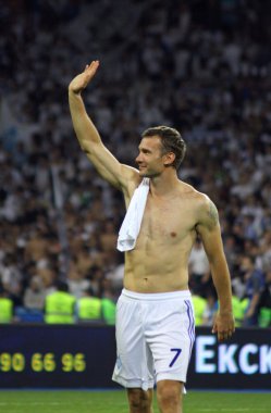 Famous Andriy Shevchenko of Dynamo Kyiv thanks fans for support clipart