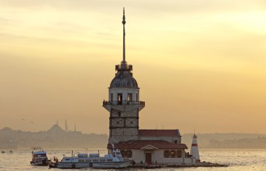 Maiden's Tower in Bosporus sea channel, Istanbul clipart