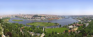 istanbul'da golden horn manzarasına