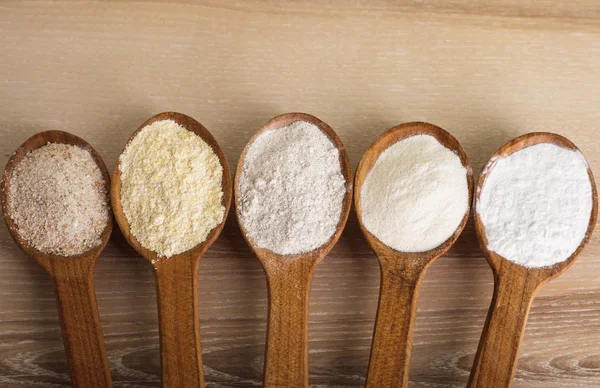 Tipos de farinha — Fotografia de Stock