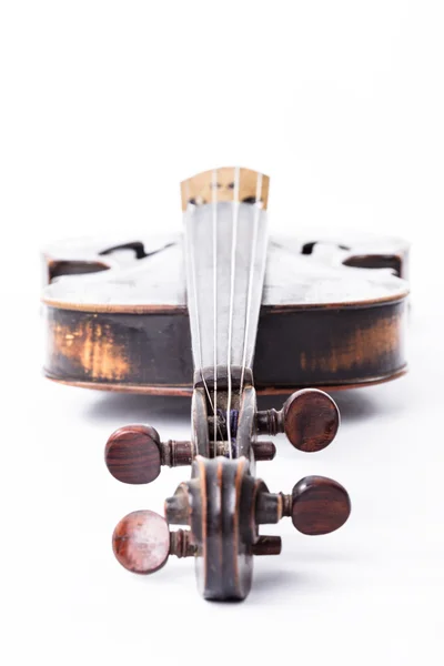 Чёрная старая скрипка — стоковое фото
