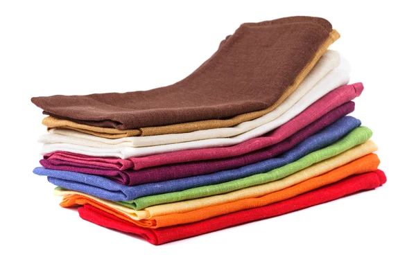 Цветная льняная текстильная куча — стоковое фото