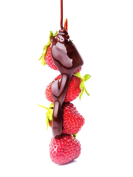 Schokolade und Erdbeere — Stockfoto