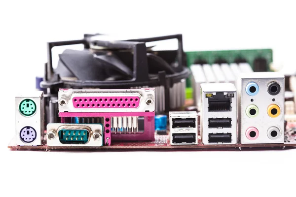 Ports on the motherboard — Stock Photo, Image