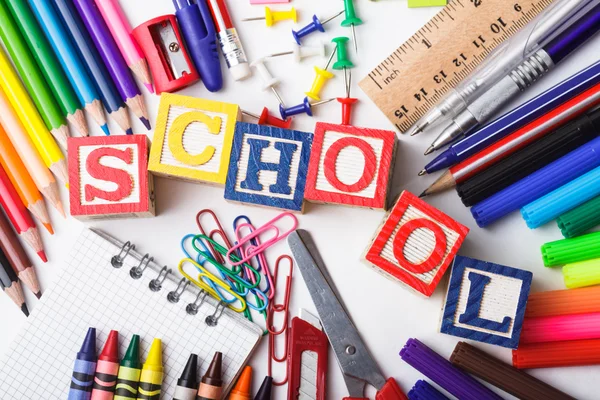 stock image Primary school stationery