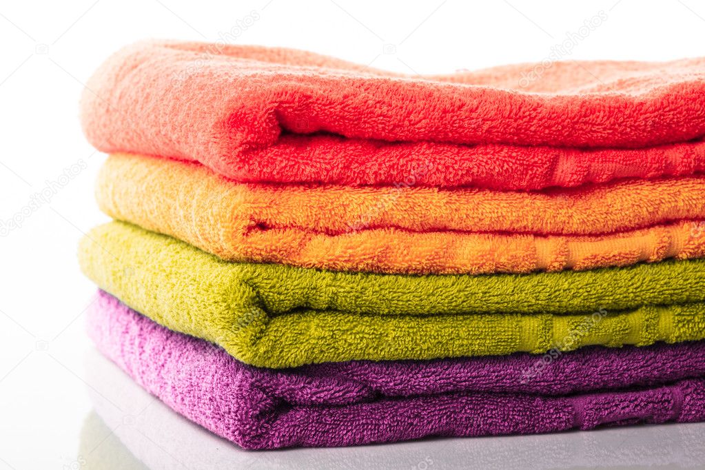Stack towels isolated