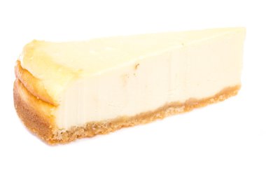 Cheesecake beyaz arkaplanda izole edildi