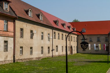 krakow, Polonya eski kasaba evi güzel cephe