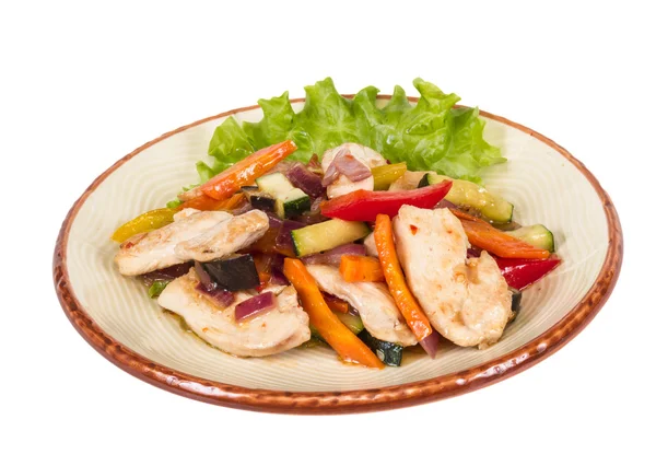 Grilled vegetables and chicken fillet — Stock Photo, Image
