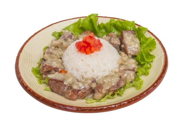 Рис і свинина в японському стилі — стокове фото