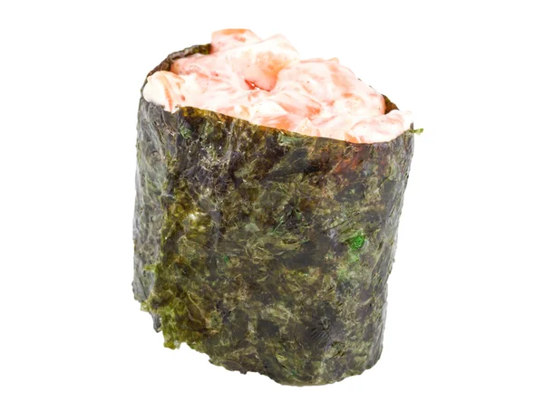 与被隔绝在白色背景上的三文鱼寿司 — 图库照片