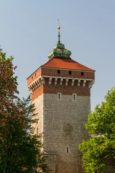 Флорианские ворота в Кракове — стоковое фото