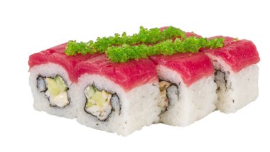 Maki sushi - rulo Yengeç, avokado, salatalık içinde yaptı. taze